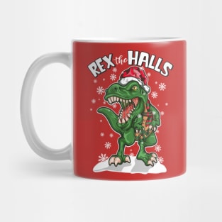 T Rex the Halls Christmas Dinosaur T-Rex Mug